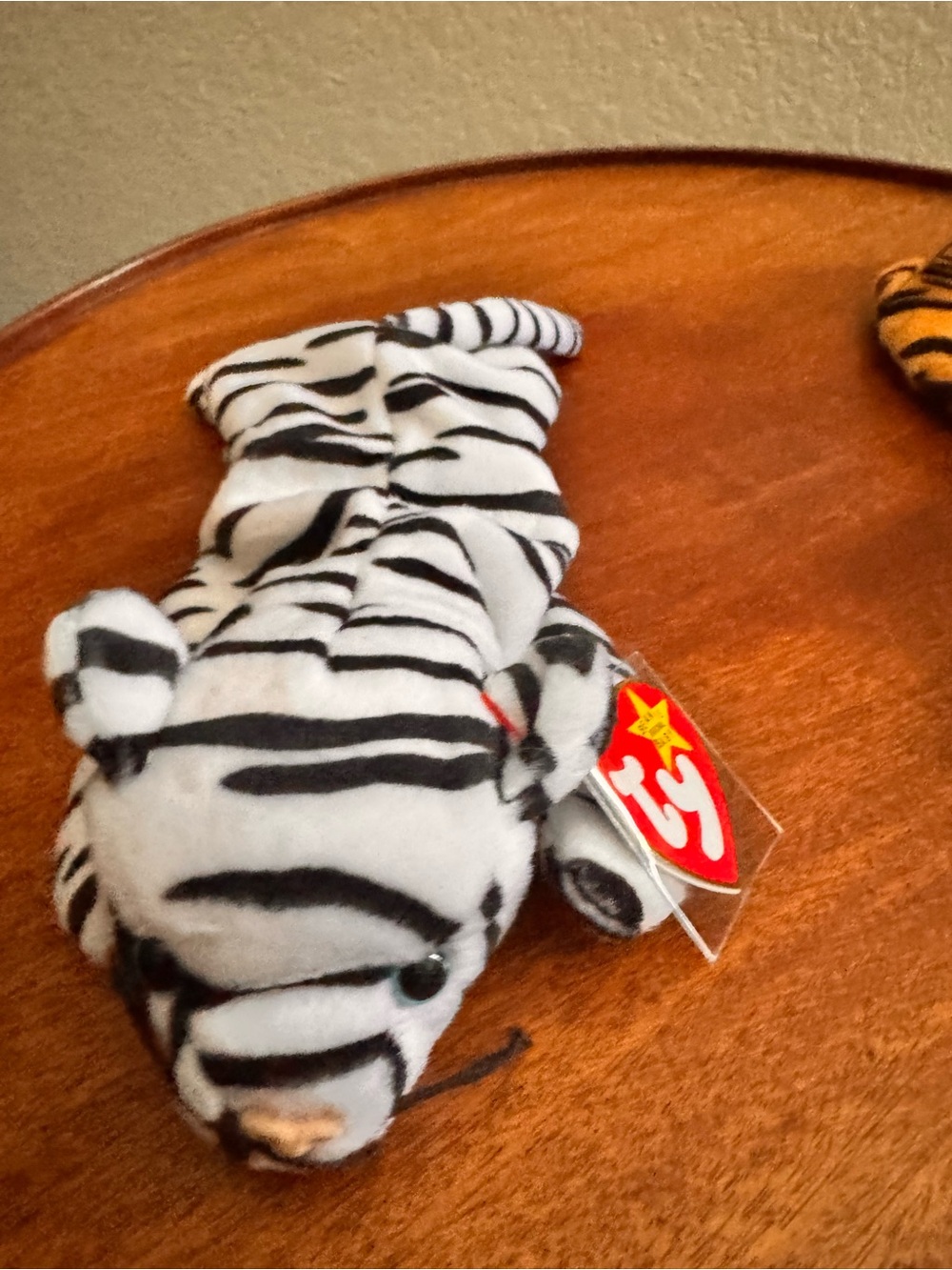 Ty Black and White Tiger  Plush Beanie